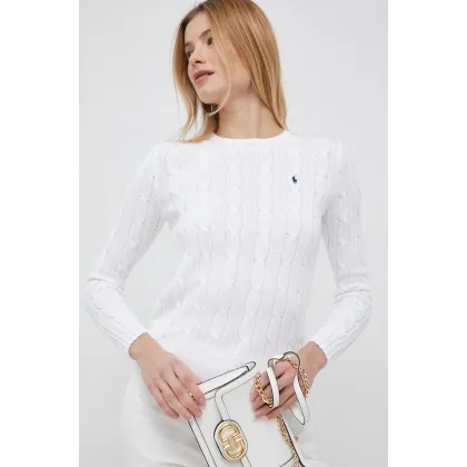 Zdjęcie Polo Ralph Lauren sweter bawełniany kolor biały