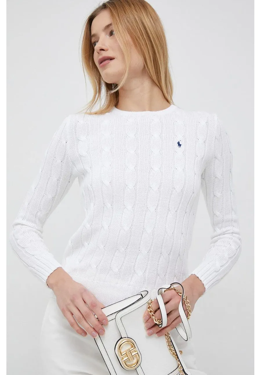 obrazek 1 Polo Ralph Lauren sweter bawełniany kolor biały
