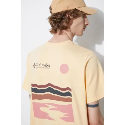 Zdjęcie Columbia t-shirt bawełniany Explorers Canyon kolor żółty wzorzysty 2036451
