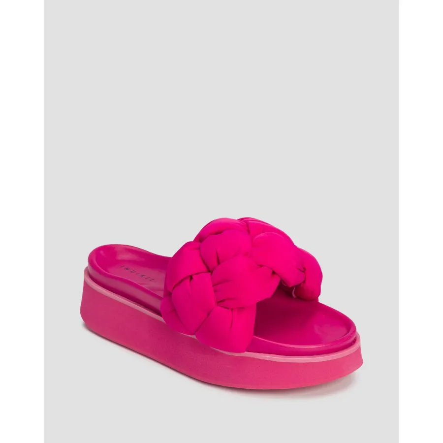 obrazek 1 Różowe Klapki Na Flatformie Damskie Inuikii Puffer Braided