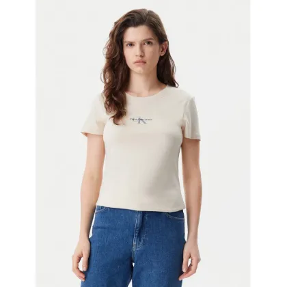 Zdjęcie Calvin Klein Jeans T-Shirt Gradient Monologo J20J225252 Beżowy Slim Fit