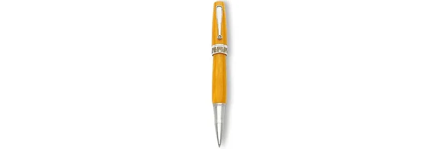 obrazek 1 Klasyczne Pióro Kulkowe Miya Srebro/Żółty Celluloid Montegrappa