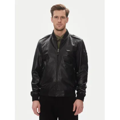 Zdjęcie Aeronautica Militare Kurtka skórzana 251PN5044PL266 Czarny Regular Fit