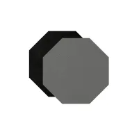 Picture Leather octagonal coaster for glasses in black and gray