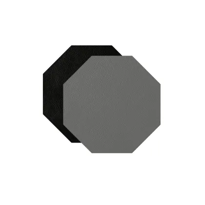 Zdjęcie Skórzana ośmiokątna podkładka pod kieliszki w kolorze czarnym i szarym