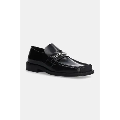 Zdjęcie Martine Rose mokasyny skórzane Square Toe Loafer damskie kolor czarny na płaskim obcasie 1026LP11001W