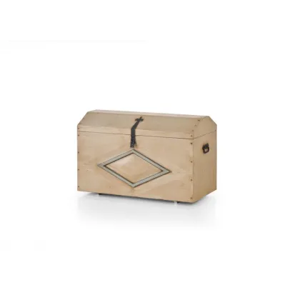 Zdjęcie Oryginalna skrzynia z litego drewna ze zdobieniem - Zanini