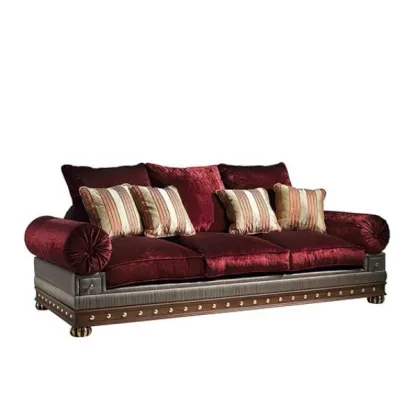 Zdjęcie Czerwień, orzech, złoto - wyjątkowa sofa ROJAS - Collecion Alexandra
