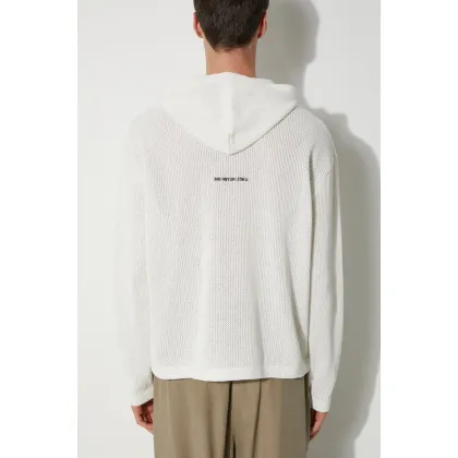 Zdjęcie MKI MIYUKI ZOKU bluza bawełniana Loose Gauge Hoody męska kolor biały z kapturem gładka LOOSE.GAUGE.HOODY