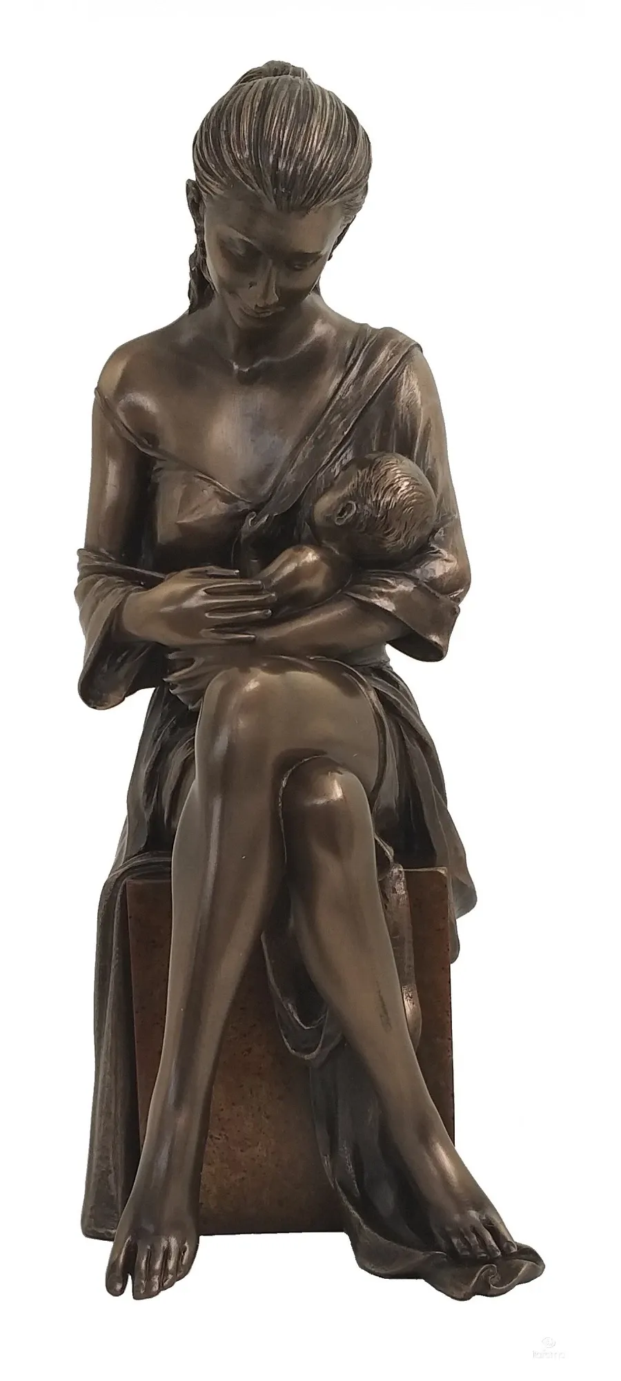 obrazek 1 Brązowana statuetka z żywicy - matka z synem