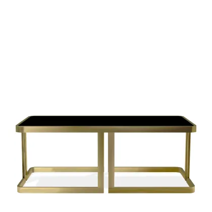 Zdjęcie Stolik kawowy z mosiężną konstrukcją H.45xL.120xP.60 cm