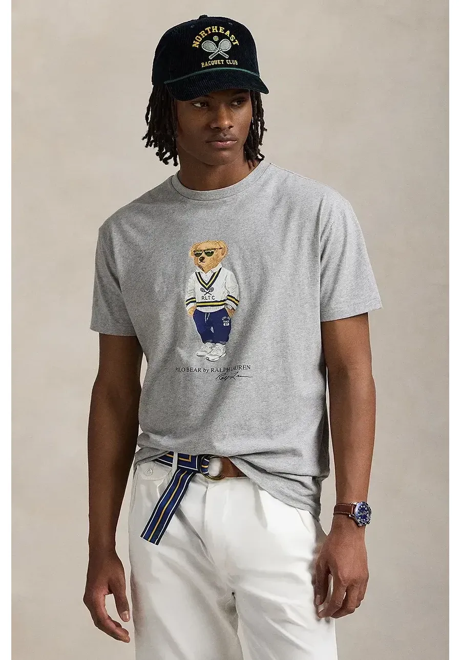 obrazek 1 Polo Ralph Lauren t-shirt bawełniany męski kolor szary z nadrukiem 710973137