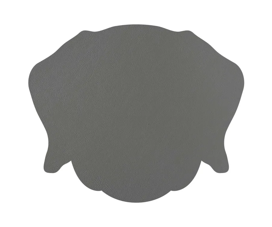 obrazek 3 Stylowa skórzana podkładka pod kubek 12x12 cm w kształcie głowy psa w kolorze czarnym i szarym