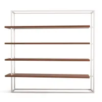 Picture Luxury Portuguese large bookshelf with Tineo wood shelves