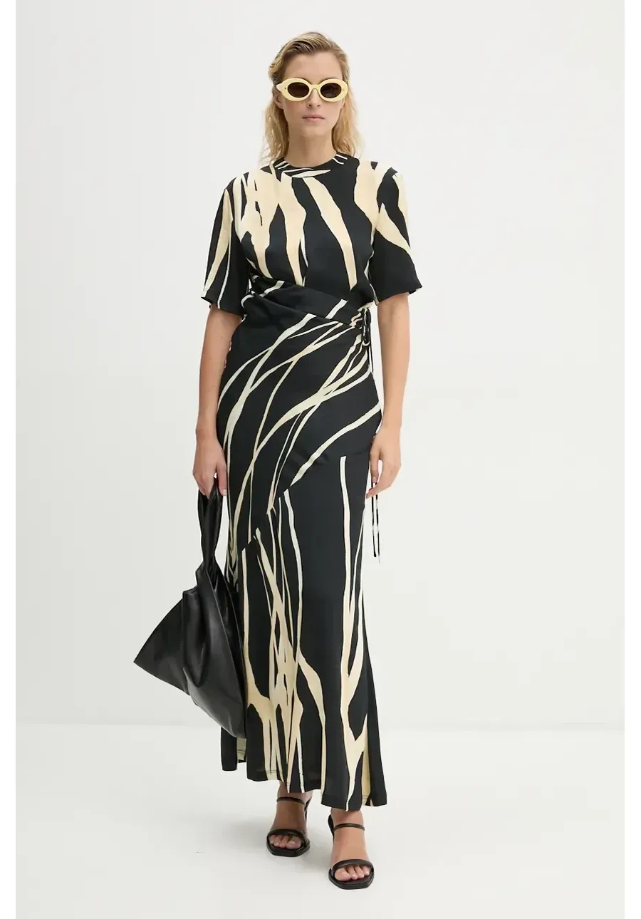 obrazek 1 Nanushka sukienka BRANTLEY kolor czarny maxi rozkloszowana NW24PFBS20199