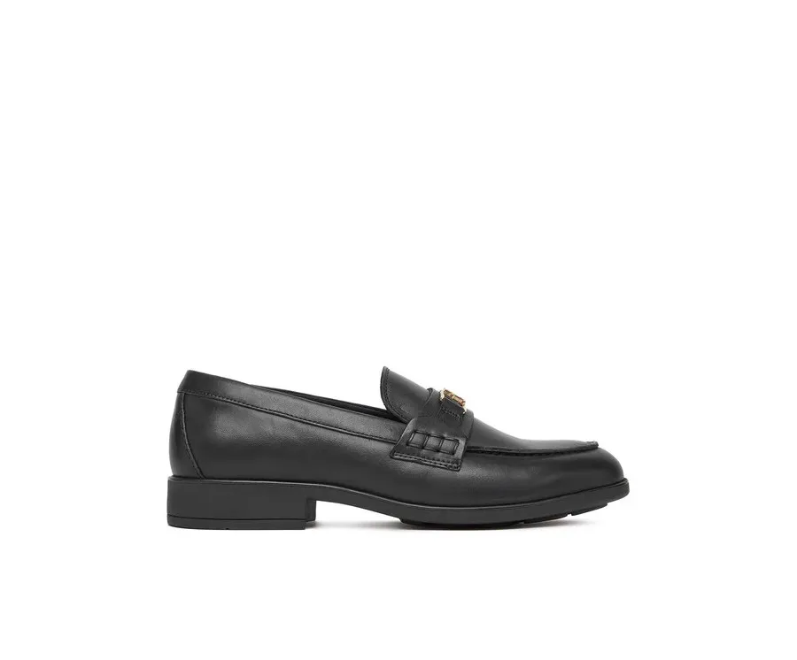 obrazek 1 Tommy Hilfiger Loafersy Th Logo Leather Loafer FW0FW08705 Czarny