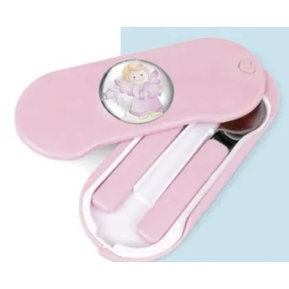 Picture Pink children's cutlery set decorated with an angel