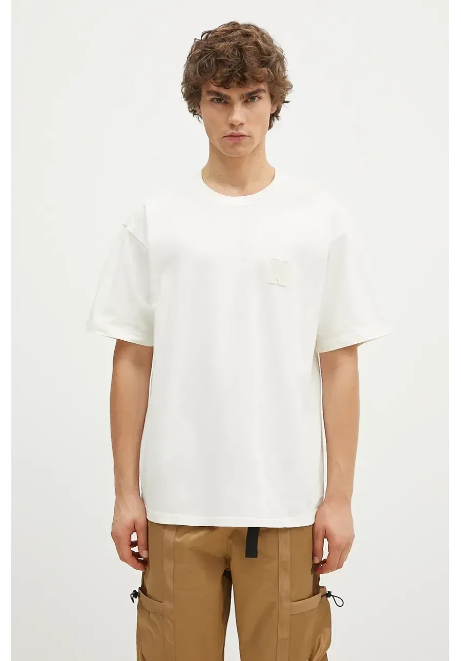 obrazek 1 Norse Projects t-shirt bawełniany Simon Loose Organic Heavy Jersey N Patch męski kolor beżowy gładki N01.0667.0957