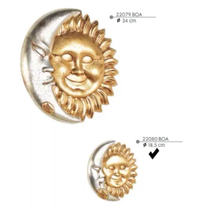 Picture Unique decoration - golden sun and silver moon 18.5 cm - Valle d'oro Patchi