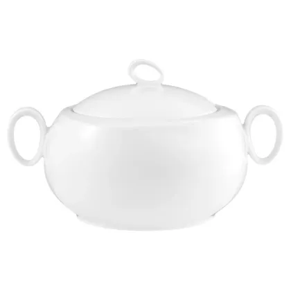 Zdjęcie Piękna biała porcelanowa miska z pokrywką - Seltmann Weiden