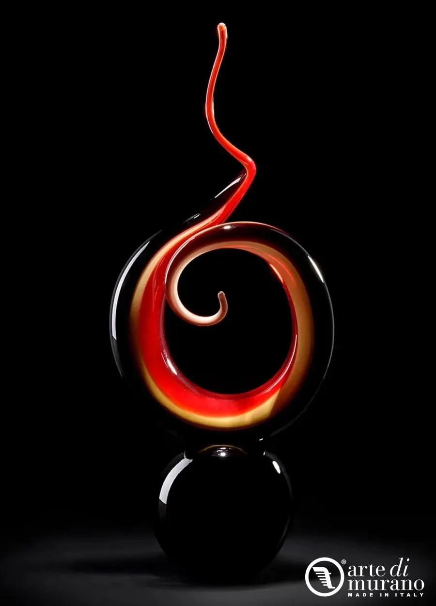 obrazek 1 Designerski wielokolorowy abstrakcyjny węzeł w szkle Murano rozmiar S