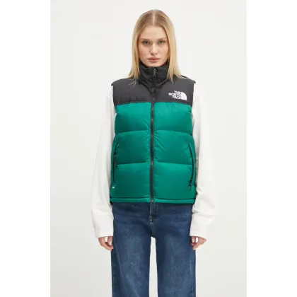Zdjęcie The North Face bezrękawnik puchowy 1996 Retro Nuptse damski kolor zielony zimowy NF0A3XEPNL11