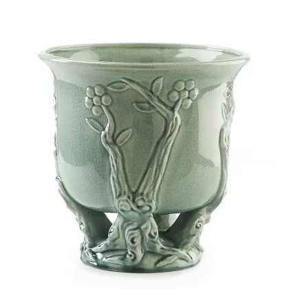 Picture Large Beijing flowerpot made of glazed ceramics H.57xL.56xD.Int.45 cm