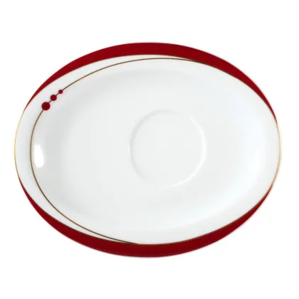 Zdjęcie Owalny porcelanowy spodek 19x15,5 cm z Niemiec - Seltmann Weiden