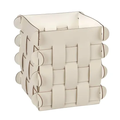 Zdjęcie Stylowy koszyk Shlesser 13x13xH17 cm w kolorze waniliowym