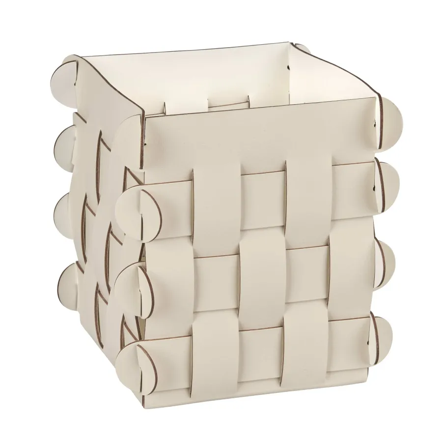 obrazek 1 Stylowy koszyk Shlesser 13x13xH17 cm w kolorze waniliowym