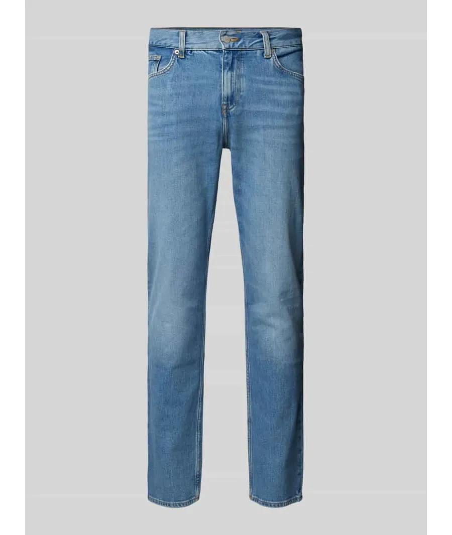 obrazek 1 Jeansy o kroju straight fit z 5 kieszeniami model ‘DENTON’