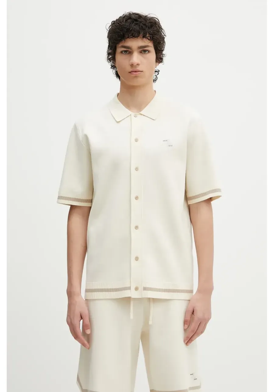 obrazek 1 Filling Pieces koszula Classic męska kolor beżowy relaxed z kołnierzykiem klasycznym 91222209936