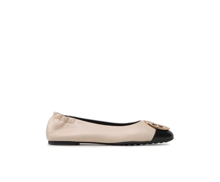 obrazek 1 Tory Burch Baleriny Claire Cap Toe 148336 Beżowy