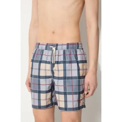 Zdjęcie Barbour szorty kąpielowe Staple Tartan kolor beżowy MSW0065