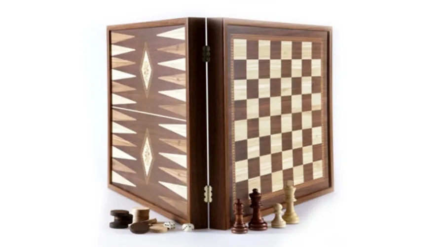 obrazek 1 Klasyczny zestaw 2 w 1 do gry w szachy oraz Backgammon - Constatntions Manopoulos