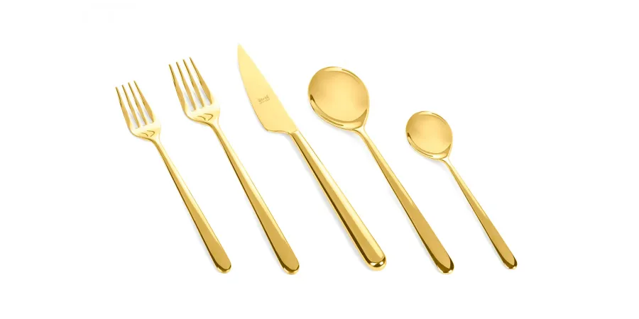 obrazek 2 Ekskluzywny włoski zestaw 6 łyżeczek do espresso z kolekcji Linea Oro