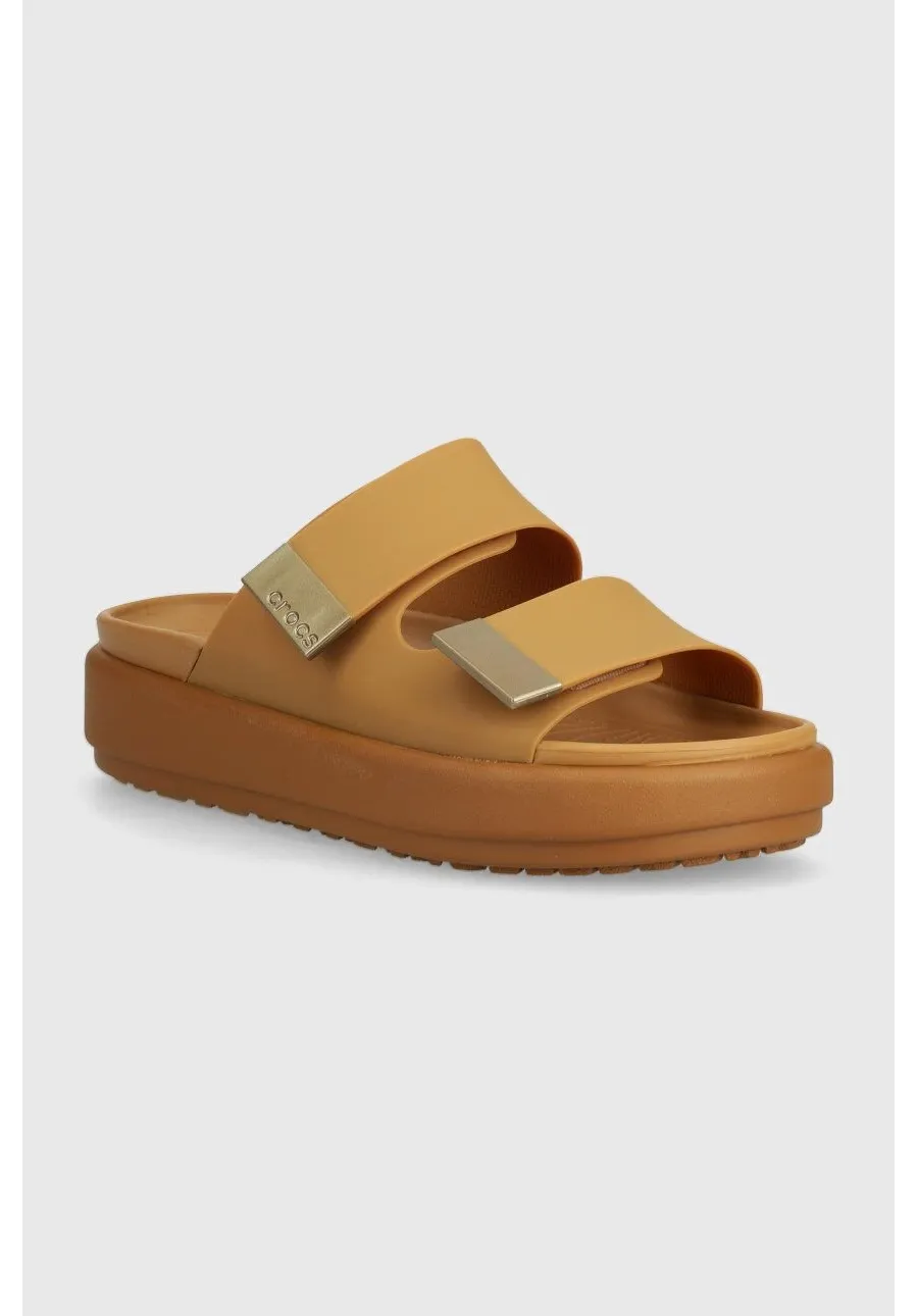 obrazek 1 Crocs klapki Brooklyn Luxe Sandal damskie kolor brązowy na platformie 209586.2U3