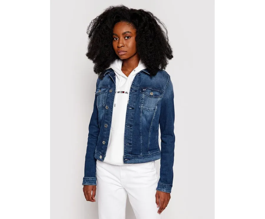 obrazek 1 Tommy Jeans Kurtka jeansowa Vivianne DW0DW09219 Granatowy Slim Fit