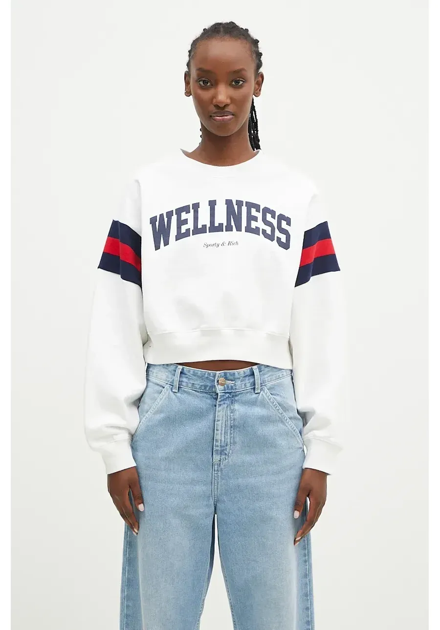 obrazek 1 Sporty & Rich bluza bawełniana Wellness Ivy damska kolor biały wzorzysta WS058S406WW