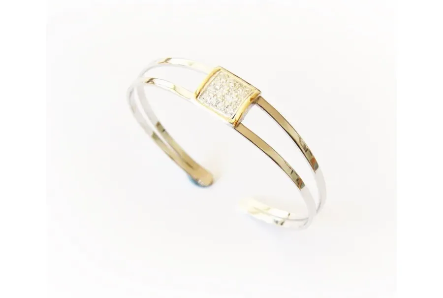 picture 2 Unique bracelet made of silver, decorated with gold