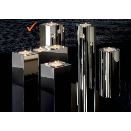 Picture Elegant nickel-plated brass candle holder for one tea light