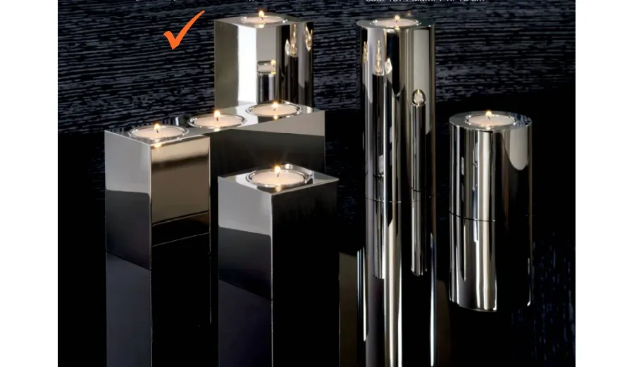 obrazek 1 Elegancki niklowany mosiężny świecznik na jeden podgrzewacz