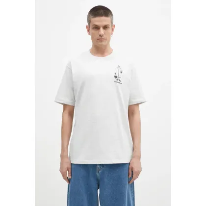 Zdjęcie New Balance t-shirt bawełniany męski kolor szary melanżowy MT43554AHH