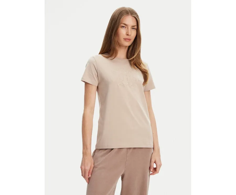 obrazek 1 Guess T-Shirt V5YI13 J1314 Beżowy Regular Fit