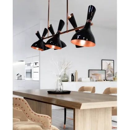 Zdjęcie Szeroka lampa wisząca Helsinki II z sześcioma kloszami