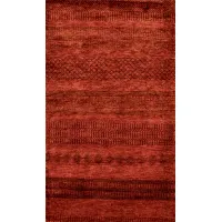 Picture A tasteful woolen, hand-woven red carpet from Pakistan - Jordan