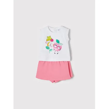 Zdjęcie Mayoral Komplet t-shirt i szorty sportowe 1241 Biały Regular Fit