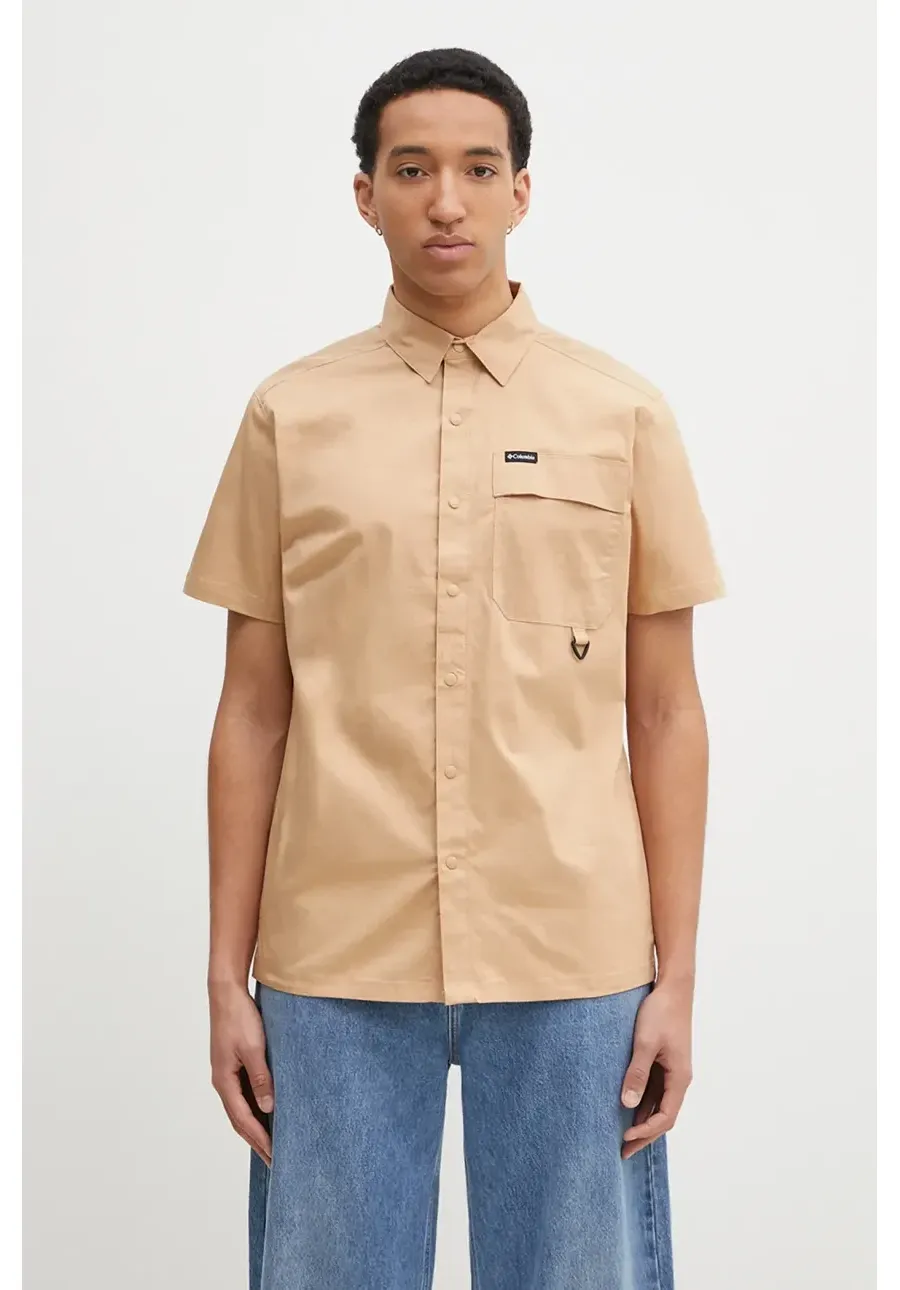 obrazek 1 Columbia koszula Landroamer Twill Shirt męska kolor brązowy regular z kołnierzykiem klasycznym 2120591