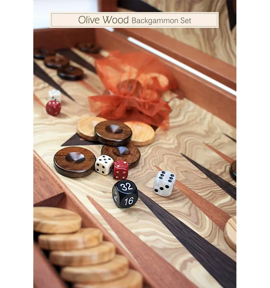 obrazek 2 Brązowy zestaw do rozgrywek w backgammon!