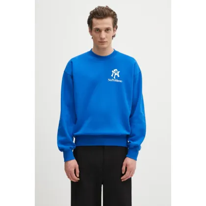 Zdjęcie No Problemo bluza NYP Sweatshirt męska kolor niebieski z nadrukiem NP2000603